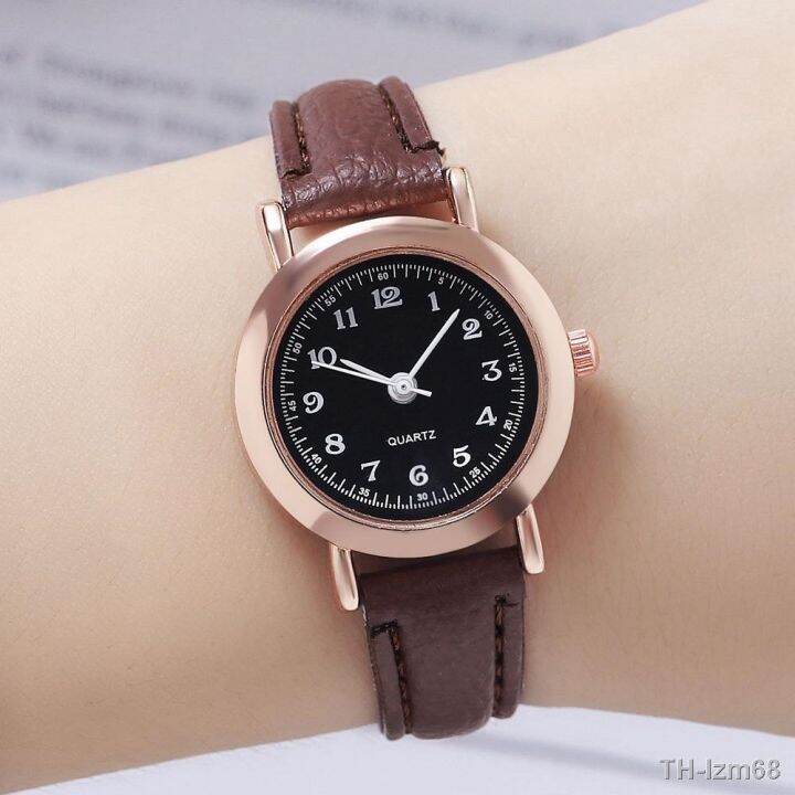 2023-belt-round-small-dial-fashionable-lady-wrist-watch-simple-atmospheric-quartz-digital-time-table