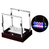 ของเล่นวิทยาศาสตร์สำหรับโต๊ะทำงาน ของขวัญ ไฟ LED โฮมออฟฟิศ เรืองแสง Newton Cradle เครื่องประดับ การอนุรักษ์พลังงาน เด็ก ผู้ใหญ่ บรรเทาความเครียด เด็กผู้หญิง ลูกตุ้มบอล