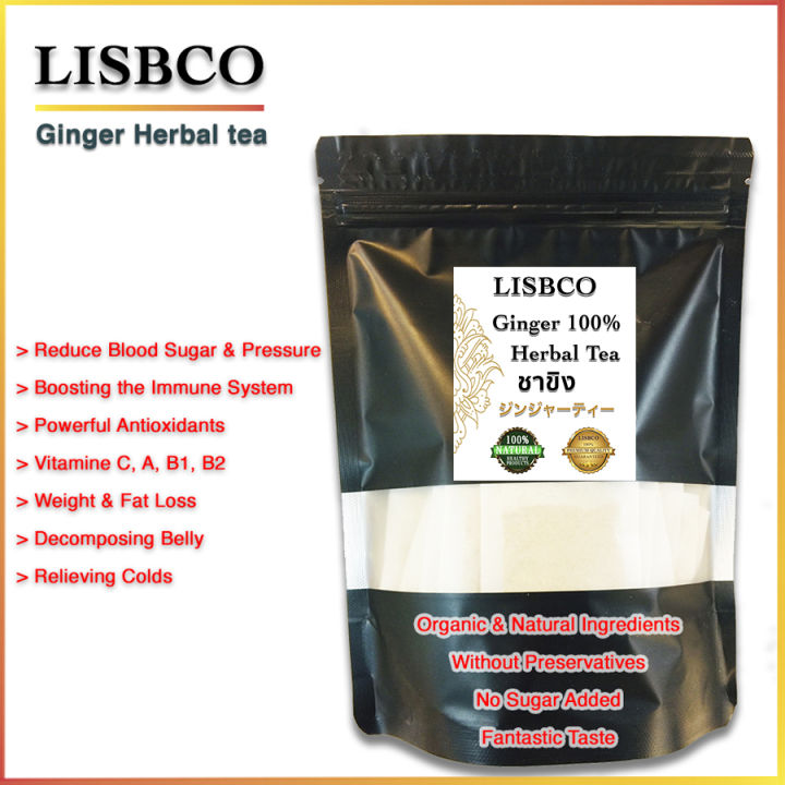 ชาสมุนไพร-ชาขิง-100-ginger-herbal-tea-tea-bags-ชาสมุนไพรลดแคลลอรี่-ชาเพื่อสุขภาพ-ชาสมุนไพรพร้อมดื่มไม่มีน้ำตาล-แบบชง-ชาสมุนไพรลดความดัน-ชาลดไขมัน