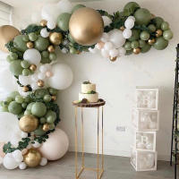 161pcs Balloon Garland Arch Kit Wedding Decoration Sage Green Gold Latex White Balloon Arch Birthday Party Baby Shower Decor