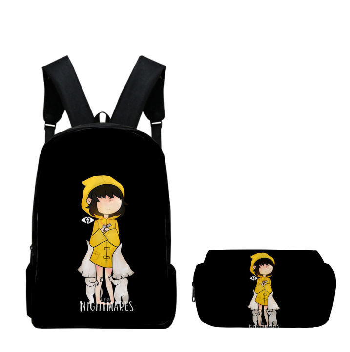 2pcsset-little-nightmares-teenager-students-schoolbag-backpack-boys-girls-oxford-waterproof-3d-anime-backpack-travel-bag