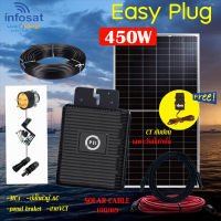 PSI Micro Inverter 400W Easy Plug พร้อมแผงMono 450W with CT System มีระบบ CT กันย้อนแถมฟรี พร้อมสายSOLAR CABLE 10เมตร ครบชุดพร้อมติดตั้ง