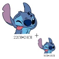 สติกเกอร์รีดร้อน Disney Lilo &amp; Stitch สติกเกอร์การถ่ายเทความร้อนรีดติดสำหรับเสื้อผ้าแพทช์ติดแน่นเทอร์โม