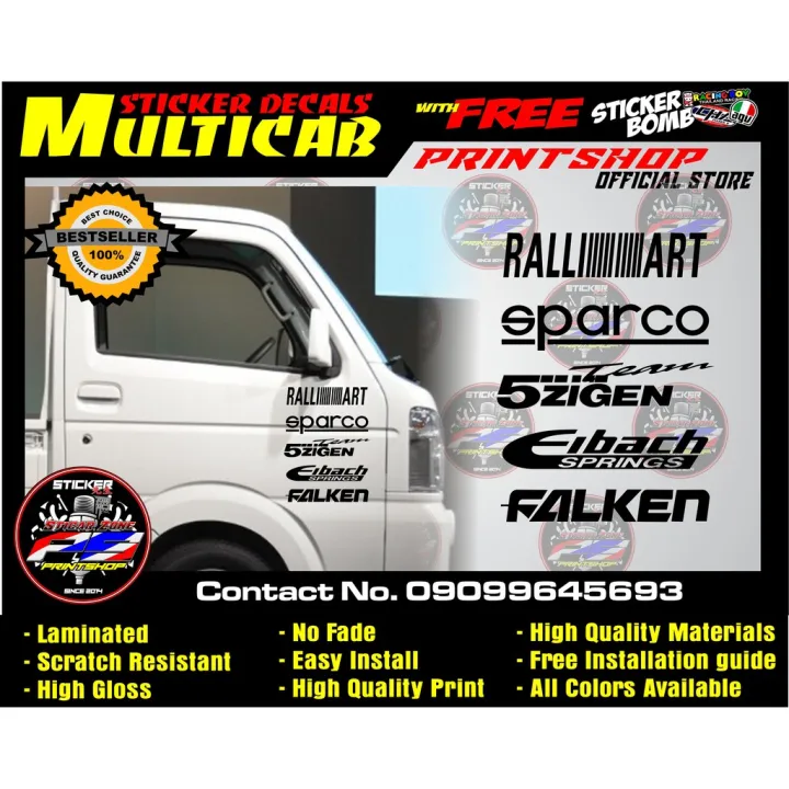 Multicab Car door sticker decals, cutout durable & high quality