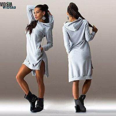 VIDSIA Women Pullover Hoodie Dress Long Sleeve Jumper Drawstring Hood Dress  Plus Size | Lazada Singapore