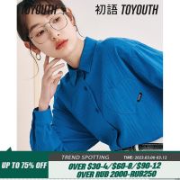 【CW】 Shirts 2023 Sleeve Polo Neck Loose Blouse shaped Texture Fabric