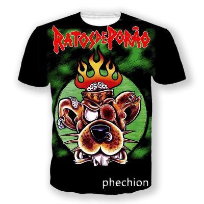 Phechion ใหม่แฟชั่นผู้ชาย/ผู้หญิง RATOS DE PORAO Rock 3D พิมพ์เสื้อยืดแขนสั้นลำลอง Hip Hop ฤดูร้อน T เสื้อ Tops S151