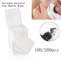 CBT 100/200 Pcs Woman Lint-Free Beauty Makeup 100% Cotton Cotton Wipes Glue Cleaner Pads Eyelash Glue Remover Prevent Clogging