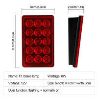 ไฟนำร่องไฟเบรคสไตล์ F1สำหรับรถยนต์รถจักรยานยนต์15Led ไฟท้ายเตือนอัตโนมัติโคมไฟความปลอดภัยหยุดถอยหลัง DRL 12V