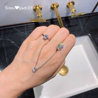 Shipei 925 Sterling Silver Oval Cut Created Moissanite Diamonds Gemstone RingsEarringsPendantNecklace Wedding Jewelry Sets