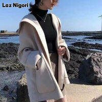 Laz Nigori เสื้อคลุมสตรีสไตล์ฝรั่งเศส,เสื้อโค้ทขนสัตว์ขนาดเล็กฤดูใบไม้ร่วงและฤดูหนาวปี