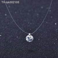 ♈ New 925 sterling silver Stereo Transparent fishing line stealth necklace Snowball Crystal From Austrian Locks Chain Gift