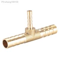 uxcell 1Pcs 8X4X8mm Brass Hose Reducer Barb Fitting Tee T-Shaped 3 Way Barbed Connector Air Water Fuel Gas for air water