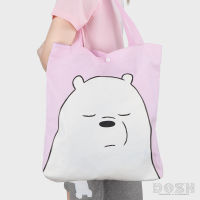 DOSH CLOTH BAG WE BARE BEARS กระเป๋าผ้า TWILL สีชมพู DBBB1001-PI