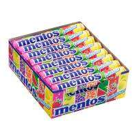 Mentos เมนทอส ลูกอมเรนโบว์รสผลไม้ ชนิดแท่ง 37 กรัม (แพ็ค 24 แท่ง)