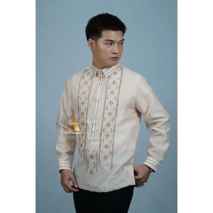 men shorts Barong Tagalog for Men Aquino's Embroidery Men's Modern