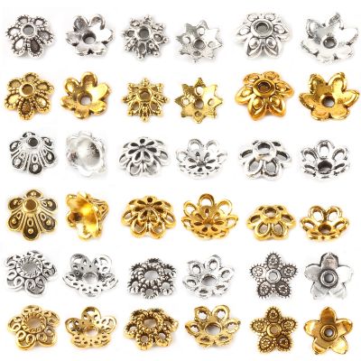 1pack Charms Hollow Open Filigree Flower End Beads Cap Jewelry Making For Needlework Diy Handicrafts Accessories