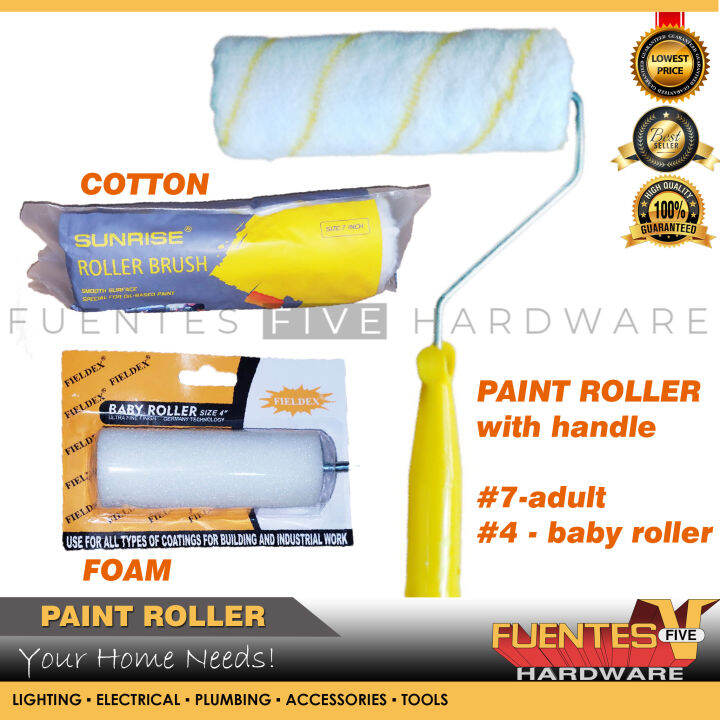 Paint Roller with handle Big7 and Baby roller4 (cotton/foam) Lazada PH