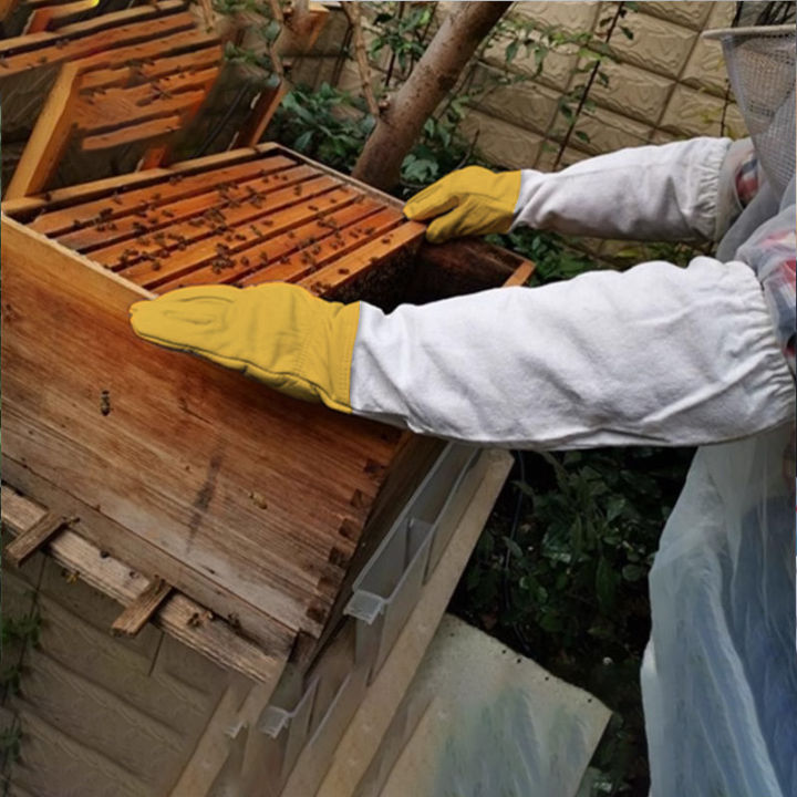 เสื้อกันผึ้งต่อย-เสื้อคลุมกันผึ้งต่อย-เสื้อป้องกันผึ้ง-ถุงมือกันผึ้ง-ชุดจับผึ้ง-อุปกรณ์สำหรับเลี้ยงผึ้ง-เลี้ยงผึ้ง