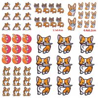 10pcs/lot Wholesale Cartoon Corgi Patch Iron On Patches On Clothes Cute Dog Applique Embroidered Patches For Clothing Stickers