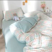 Euro Nordic Blue Solid Home Bedding Set Simple Soft Duvet Cover Set With Sheet Comforter Covers Pillowcases Bed Linen