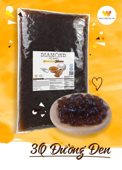 Trân châu 3q đường đen diamond túi 2kg- nhập khẩu đài loan ăn liền không - ảnh sản phẩm 1