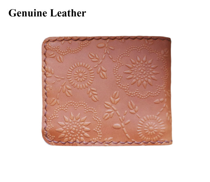 กระเป๋าสตางค์หนังวัวแท้แบบคลาสสิคเรียบแต่ดูหรู-หนังวัวแท้ทั้งด้านในและด้านนอก-beautiful-genuine-leather-bifold-wallet