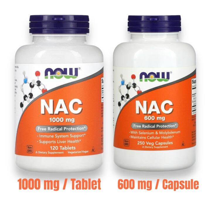 Now NAC 1,000 mg and 500 mg , 120 Tablets and 100 Veg Capsules | Lazada PH