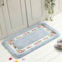 Pastoral Style Bath Carpet Rectangle Mat Anti-Slip Shower Room Rugs Carpets Floor Decor Toilet Carpets(40X60cm)