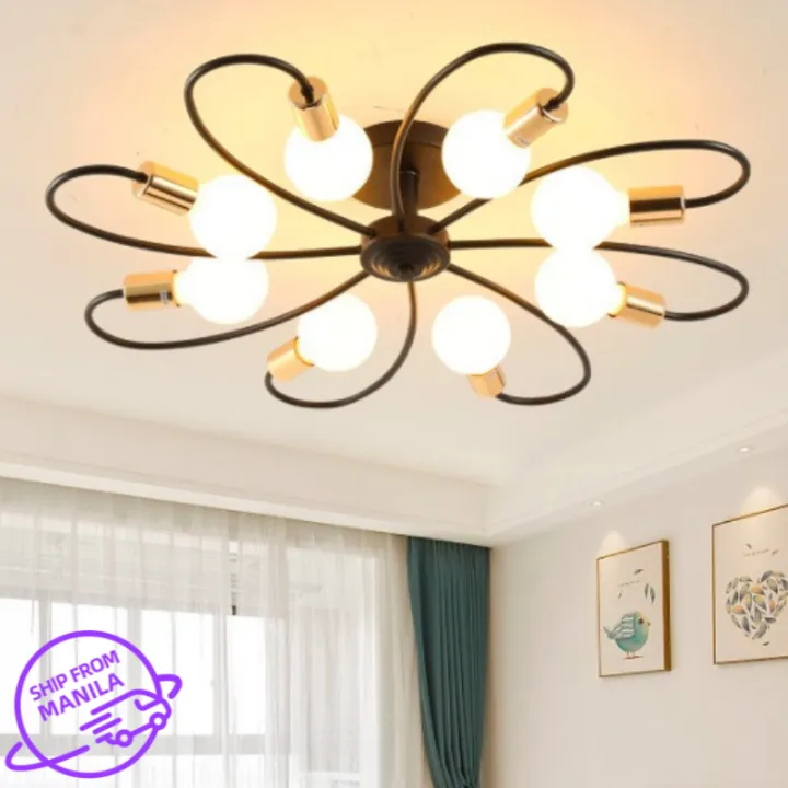 Ceiling Lights Nordic Creative Personality Simple Living Room Pendant Lighting Dining Room Bedroom Dining Room Hall Ceiling Lamps Shipment from Philippines house led light led strip ceiling lights modern