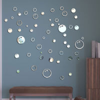 Bubble Shaped Acrylic Gold Sliver Mirror Stickers Wall Sticker Home Decoration Bedroom Living Room Decor