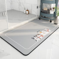 Anti Slip พรมปูพื้นดูดซับห้องอาบน้ำ Diatom Mud Cartoon Soft Bath Foot Mat For Hallway Quick Dry Rug Doormat Entrance Door