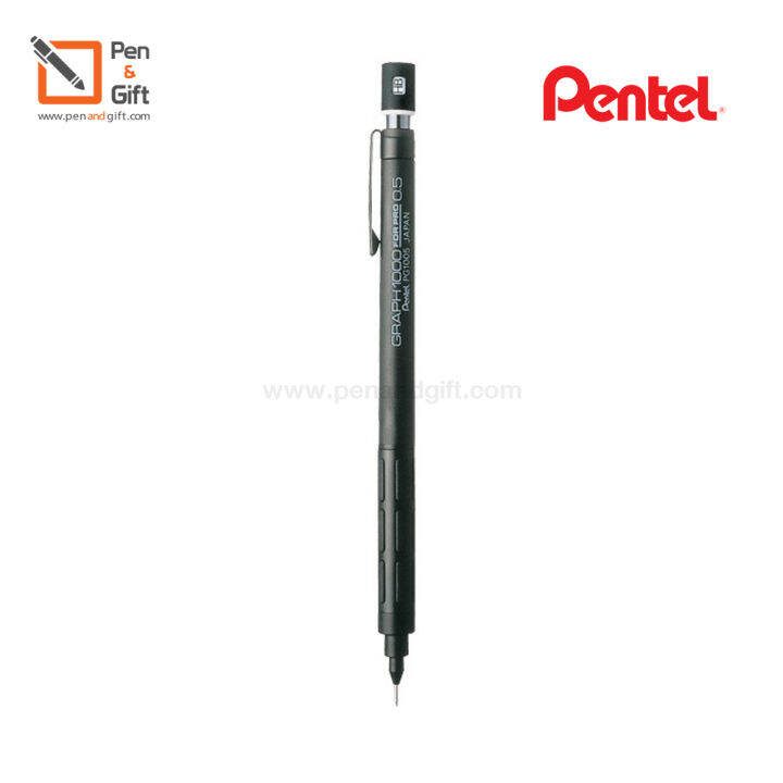 pentel-mechanical-pencil-graph-1000-black-0-3mm-0-5mm-0-7mm-pentel-ดินสอกดเขียนแบบเพนเทล-กราฟ-1000-ด้ามสีดำ-มีให้เลือก-3-ขนาด-0-3-0-5-และ-0-7-มม-penandgift