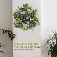 6X Lambs Ear Garland Greenery and Eucalyptus Vine / 38 Inches Long/Light Colored Flocked Leaves/Soft and Drapey Wedding