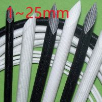 ID 1 25mm 200 Deg.C Fiberglass Tube Silicone Resin Braided Wire Sleeve Flame Resistant Fiber Glass Insulate Cable Pipe Protect