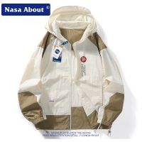 NASA ร่วม UPF50 ผ้าไหมน้ำแข็งประกบแห้งเร็วเสื้อผ้าป้องกันแสงแดดฤดูร้อนของผู้ชาย ins เสื้อผ้าผิวหนังป้องกันรังสียูวี