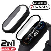 ﹉ Screen Protector Case 3D Protective Film for Xiaomi Mi Band 7 6 5 4 3NFC PC Full Cover Shockproof Frame Case for Smart Watch Mi7