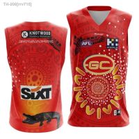 ฟุตบอล 2023Rugby World Cup 2023 AFL Giants Indigenous Red Rugby Jersey Sleeveless vest Breathable