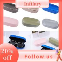 INFILARY โลหะสำหรับตกแต่ง กล่องใส่แว่นตา แบบพกพาได้ ป้องกันแรงกด อุปกรณ์เสริมแว่นตา ทนทานต่อการใช้งาน กล่องเก็บแว่นกันแดด สำหรับผู้หญิง