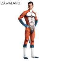 2 Zawaland Halloween Party Adult Whole Cosplay Costumes Animal Catsuit Spandex Bodysuit 3D Printed Zentai Bondage Muscle Suit