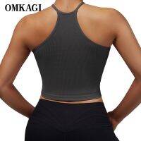 OMKAGI สปอร์ตบราสำหรับผู้หญิงบราโยคะไร้รอยต่อตะเข็บเสื้อข้ามเบาะสำหรับออกกำลังกาย,ห้องออกกำลังกายที่แข็งแรงฟิตเนสสายเดี่ยวลายดอกไม้ท็อป Swr-086เสื้อชั้นในสตรี