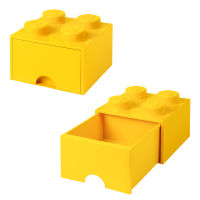 กล่องลิ้นชักเลโก้ กล่องใส่เลโก้ กล่องเก็บของ LEGO Brick Drawer 4 สีเหลือง YELLOW 25x25x18 cm