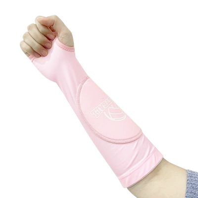 1 Pair Volleyball Arm Sleeves Passing Forearm Sleeves with Protection Pad and Thumb Hole for Girls Women Protect Arms Sting