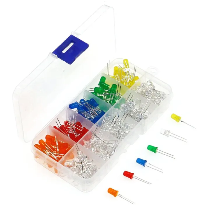 200pcs-5mm-led-diode-light-round-bright-white-yellow-red-green-blue-assortment-assorted-kit-diy-box-fuel-injectors