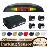 Car Parking Sensor Parking Kit LED Display 22mm 4 Sensors Backlight Reverse Backup Radar Monitoring System 8 Colors 12V Alarm Systems  Accessories