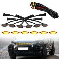 ◐✢► 4/5/6pcs 3030 SMD 12V Front Grille Lighting Universal Car DRL Eagle Eye Lights LED Day Running Lamps Decorative Ambient Lights