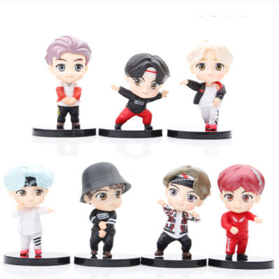 KPOP Korean Action Figures Model Bangtan Boys Cartoon Toys Multi-Style Doll Desk Car Decoration Supplies Fans Birthday Gifts K6