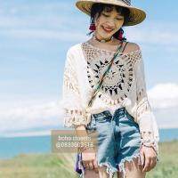 frieda เสื้องานไหมถักโบฮีเมียน by boho closets งานถักต่อผ้าพริ้วสวย กินนี่ไปทะเลsexy 99นี้พี่จะปัง