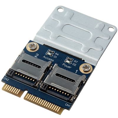 2 SSD HDD for Laptop Dual Micro- SD SDHC SDXC TF to Mini PCIe Memory Card Reader MPCIe to 2 Mini-Sdcards Mini Pci-E Adapter