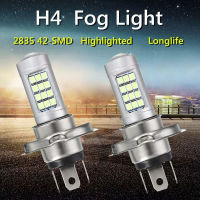 2ชิ้น H4 100W 2835 42LED รถไฟตัดหมอกไฟสัญญาณเลี้ยวหลอดไฟสีฟ้าน้ำแข็ง